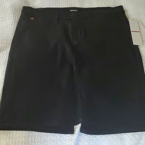 Black denim skirt